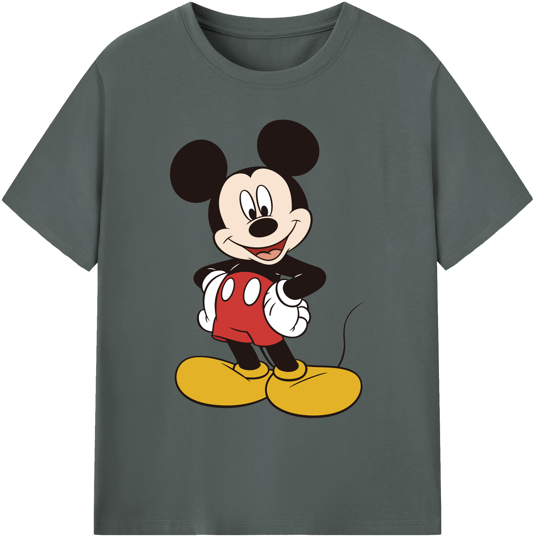 ミッキーマウス Mickey Mouse 綿100％ メンズ半袖Tシャツ｜肌触りやわらか＆通気性